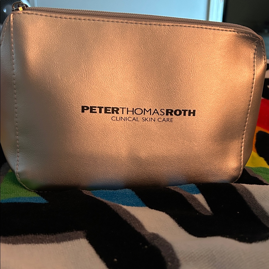 Peter Thomas Roth Shimmering Silver Cosmetic Pouch